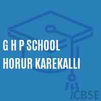 G H P School Horur Karekalli Logo