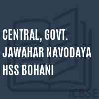 Central, Govt. Jawahar Navodaya Hss Bohani High School Logo