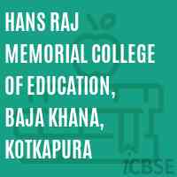 Hans Raj Memorial College of Education, Baja Khana, Kotkapura Logo