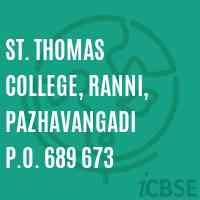 St. Thomas College, Ranni, Pazhavangadi P.O. 689 673 Logo