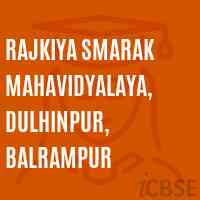 Rajkiya Smarak Mahavidyalaya, Dulhinpur, Balrampur College Logo