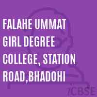 Falahe Ummat Girl Degree College, Station Road,Bhadohi Logo