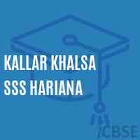 Kallar Khalsa Sss Hariana Senior Secondary School Logo