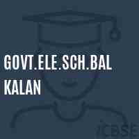 Govt.Ele.Sch.Bal Kalan Primary School Logo