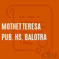 Mothet Teresa Pub. Hs. Balotra High School Logo