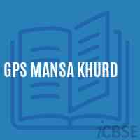 Gps Mansa Khurd Primary School Logo