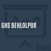 Ghs Behlolpur Secondary School Logo
