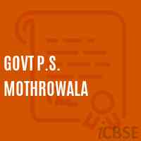 Govt P.S. Mothrowala Primary School Logo