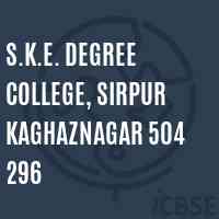 S.K.E. Degree College, Sirpur Kaghaznagar 504 296 Logo