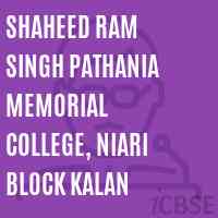 Shaheed Ram Singh Pathania Memorial College, Niari Block Kalan Logo