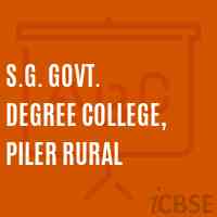 S.G. Govt. Degree College, PILER Rural Logo