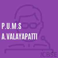 P.U.M.S A.Valayapatti Middle School Logo