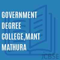 Government Degree College,Mant Mathura Logo