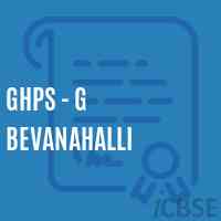 Ghps - G Bevanahalli Middle School Logo