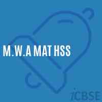 M.W.A Mat Hss Senior Secondary School Logo