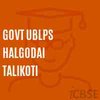 Govt Ublps Halgodai Talikoti Primary School Logo