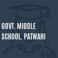 Govt. Middle School. Patwahi Logo