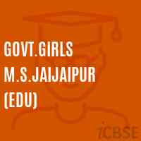 Govt.Girls M.S.Jaijaipur (Edu) Middle School Logo