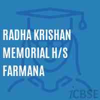 Radha Krishan Memorial H/s Farmana Secondary School Logo