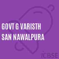 Govt G Varisth San Nawalpura High School Logo