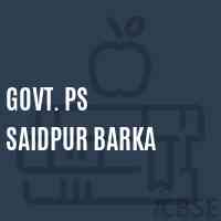 Govt. Ps Saidpur Barka Primary School Logo