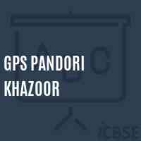 Gps Pandori Khazoor Primary School Logo