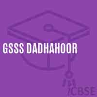 Gsss Dadhahoor High School Logo