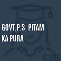 Govt.P.S. Pitam Ka Pura Primary School Logo