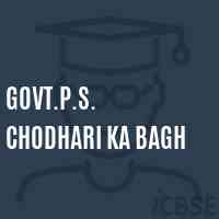 Govt.P.S. Chodhari Ka Bagh Primary School Logo
