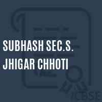 Subhash Sec.S. Jhigar Chhoti Secondary School Logo