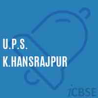 U.P.S. K.Hansrajpur Middle School Logo