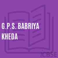 G.P.S. Babriya Kheda Primary School Logo