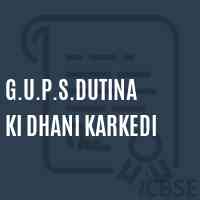 G.U.P.S.Dutina Ki Dhani Karkedi Middle School Logo