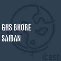 Ghs Bhore Saidan Secondary School Logo