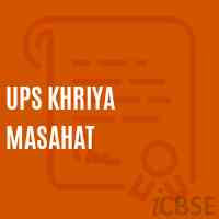 Ups Khriya Masahat Middle School Logo