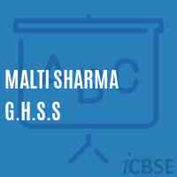 Malti Sharma G.H.S.S Secondary School Logo