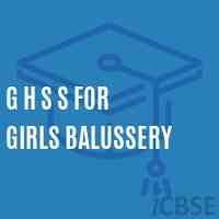 G H S S For Girls Balussery High School Logo