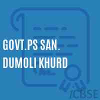 Govt.Ps San. Dumoli Khurd Primary School Logo