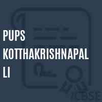 Pups Kotthakrishnapalli Primary School Logo