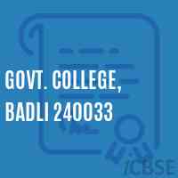 Govt. College, Badli 240033 Logo