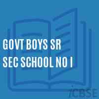 Govt Boys Sr Sec School No I Logo