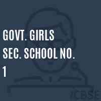 Govt. Girls Sec. School No. 1 Logo