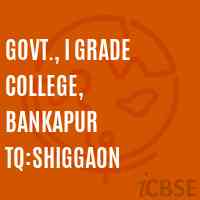 Govt., I Grade College, Bankapur Tq:Shiggaon Logo