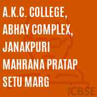 A.K.C. College, Abhay Complex, Janakpuri Mahrana Pratap Setu Marg Logo