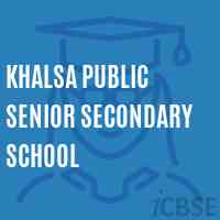 Khalsa Public Senior Secondary School Logo