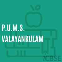 P.U.M.S. Valayankulam Middle School Logo