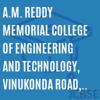 A.M. Reddy Memorial College of Engineering and Technology, Vinukonda Road, Narasaraopet(Mandal), PIN-522601(CC-HM) Logo