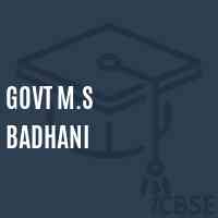 Govt M.S Badhani Middle School Logo
