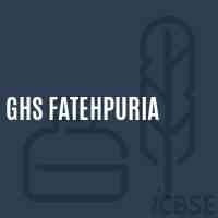 Ghs Fatehpuria Secondary School Logo
