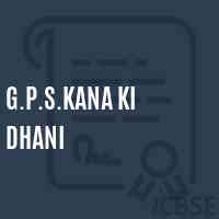 G.P.S.Kana Ki Dhani Primary School Logo